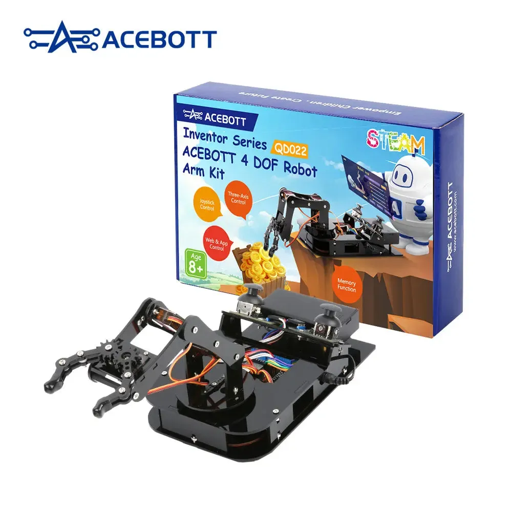 ACEBOTT ESP32 Robotyczne ramię sterowalne i programowalne | Do samodzielnego montażu | STEM