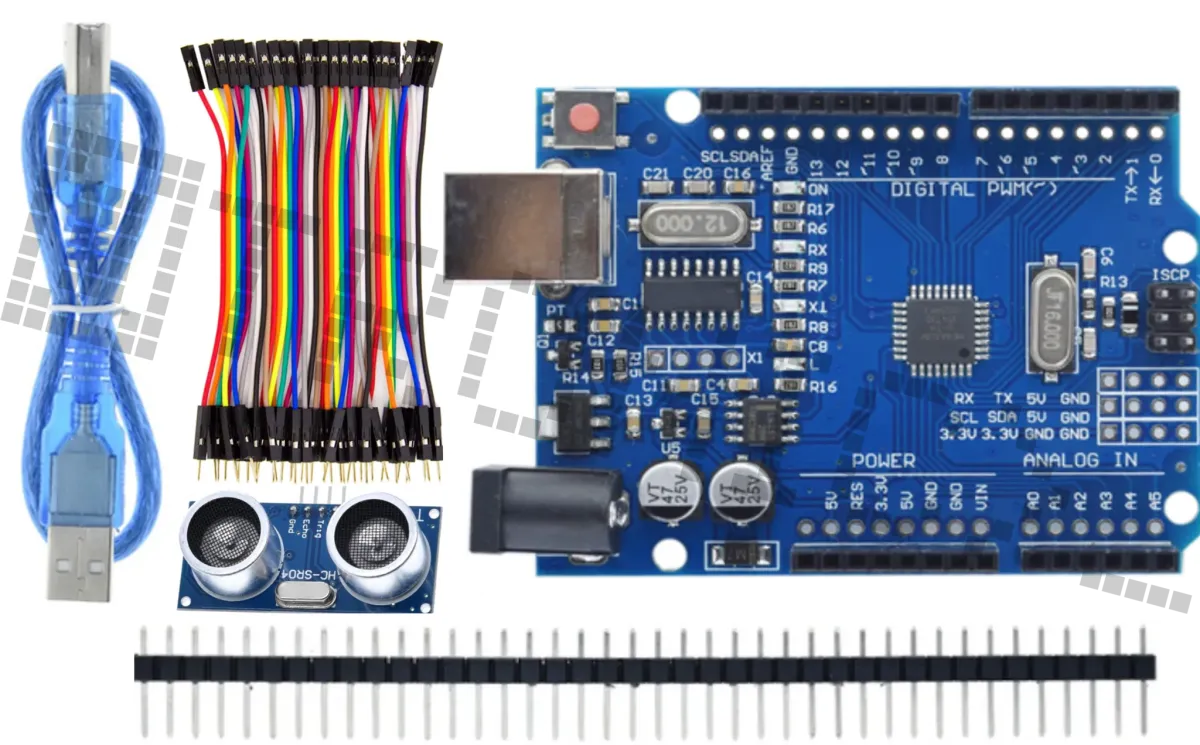 Starter Kit do Arduino Uno R3 z czujnikiem odległości HC-SR04 i przewodami Dupont