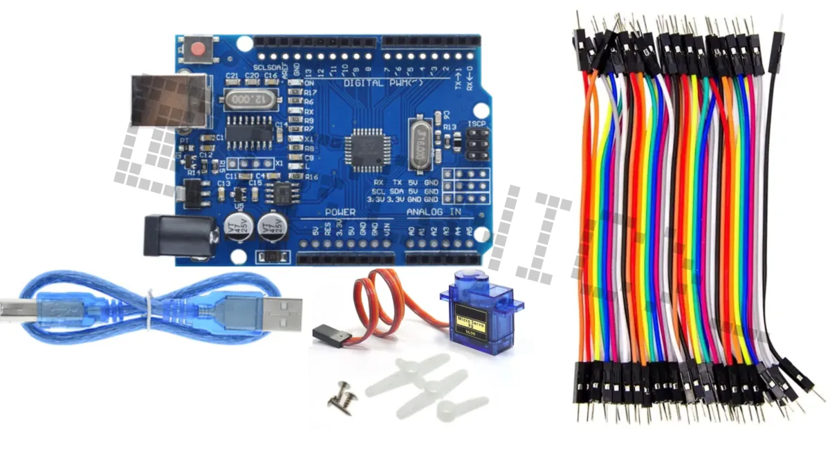 Starterkit do Arduino Uno R3 z SG90 micro servo i 40-częściowym zestawem przewodów Dupont