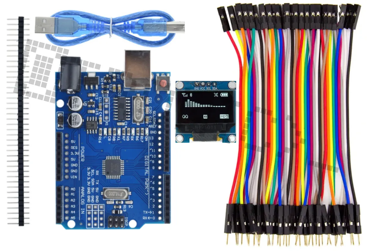 Starter Kit do Arduino Uno R3 z wyświetlaczem OLED 0.96 inch i 40-częściowym zestawem przewodów Dupont