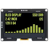 Wyświetlacz OLED 2.4 cala 128x64 Żółty I2C SSD1309 3.3V – 1