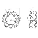 Mecanum Wielo /Koło omnidirectionalne - 80MM-A Czarny - zestaw 2 kół (1xL + 1xR) – 3