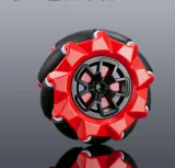 Koło Mecanum / Koło omnidirectional - 80MM-A Czerwone - zestaw 2 kół (1xL+1xR) – 3