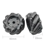 Koło Mecanum / Koło omnidirectional - 60MM-K czarne, zestaw 4 – 2
