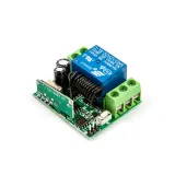 Bezprzewodowy moduł przekaźnikowy z pilotem (2 przyciski) - 12V, 1 kanał, 433Mhz RF – 6