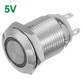 Przycisk | włącz-wyłącz self lock | 5V LED Biały | RVS | 12mm – 1