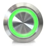 Przycisk | chwilowy - impulsowy | 5V LED Zielony | RVS | 12mm – 3