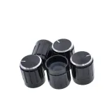 Aluminiowa gałka do przełącznika obrotowego / potencjometru (średnica: wewnętrzna 6mm, zewnętrzna 15mmx17mm) - czarna – 1
