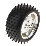 Smart Car Model Robot Gumowa opona/koło 85x38mm do Arduino, pasuje do 4WD/2WD - srebrna – 1