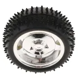 Smart Car Model Robot Gumowa opona/koło 85x38mm do Arduino, pasuje do 4WD/2WD - srebrna – 4