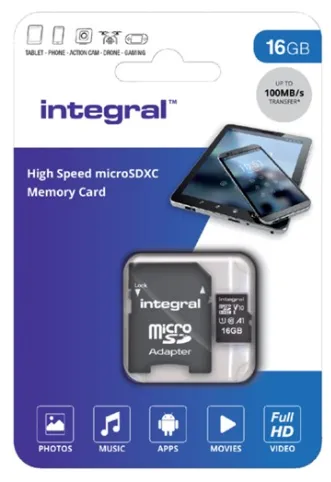 Integral 16GB V10 High Speed karta microSDHC Class 10 - 100MB/s adapter SD