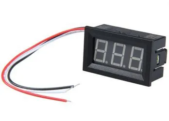 Woltomierz 0-100V - Czerwony, 0.56 inch, 3 przewody