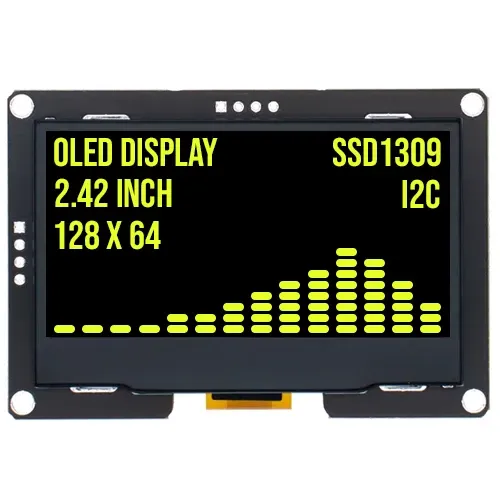 Wyświetlacz OLED 2.4 cala 128x64 Żółty I2C SSD1309 3.3V
