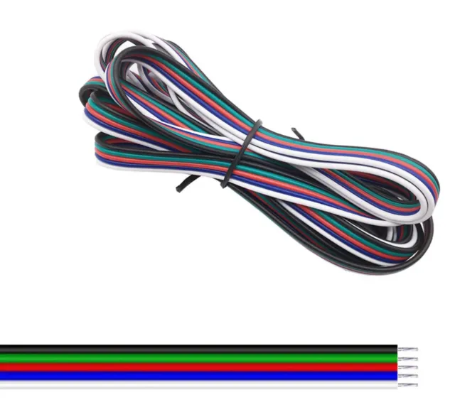 Kabel 5-żyłowy 22AWG Ø1.3mm biały / niebieski / czerwony / zielony / czarny 1 metr