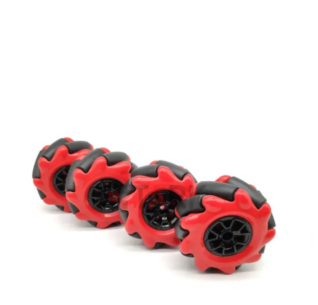 Koło Mecanum / Koło omnidirectional - 60MM-K czerwone - zestaw 4