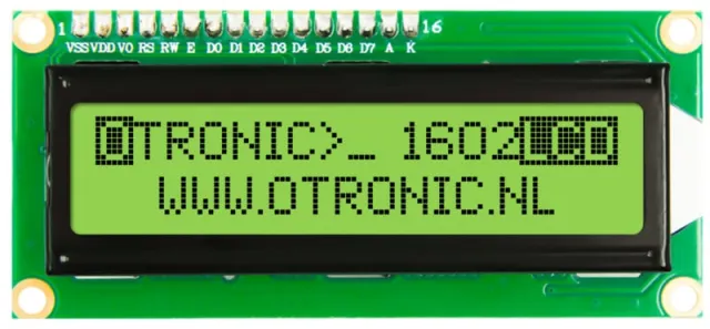 1602 LCD zielono/żółty z podświetleniem