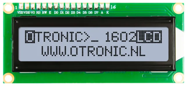 1602 LCD szary / czarny z podświetleniem