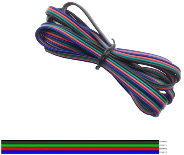 Kabel 4-żyłowy 22AWG Ø1.3mm niebieski / czerwony / zielony / czarny 1 meter