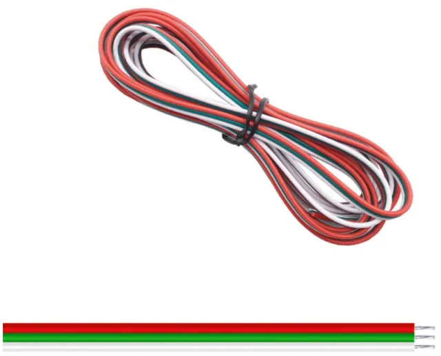 Kabel 3-żyłowy 22AWG Ø1.3mm czerwony / zielony / biały 1 meter