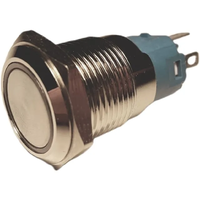 Przycisk | Moment - puls | 5V LED NIEBIESKI | RVS | 16mm