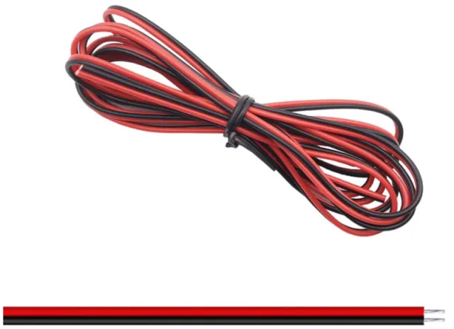 Kabel 2-żyłowy 22AWG Ø1.3mm czerwony / czarny 1 metr