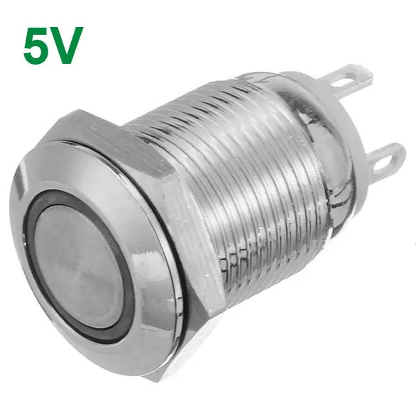 Przycisk | włącz-wyłącz self lock | 5V LED Niebieski | RVS | 12mm