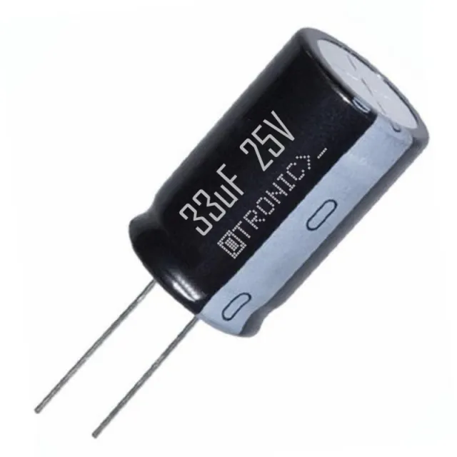 10x Kondensator 33uF 25v elektrolityczny (ELCO) czarny