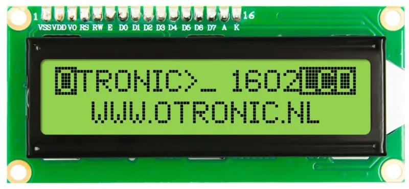 1602 LCD zielono/żółty z podświetleniem
