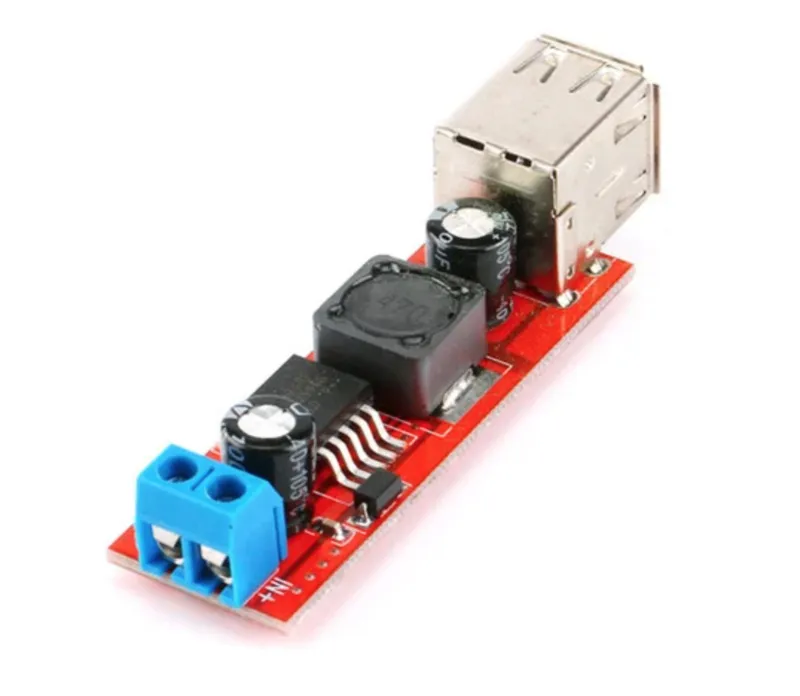 Przetwornica DC-DC step-down z podwójnym portem USB (LM2596) -  z 6-40V na 5V 3A