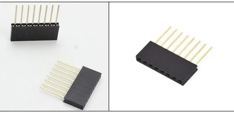 Złącze żeńskie pin header 2,54 mm pitch 8-pinowe, pojedynczy rząd, proste - stackable
